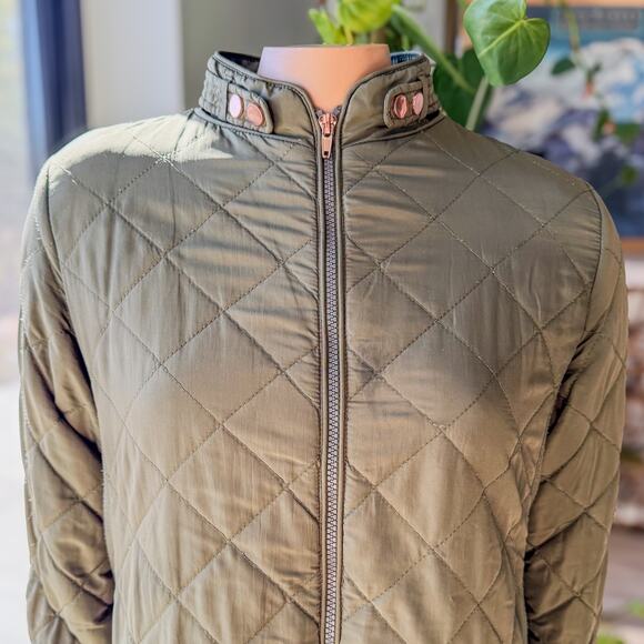 Motherhood Maternity, Quilted Lightweight Zip Up Jacket, Women's Medium, Green - Picture 7 of 12